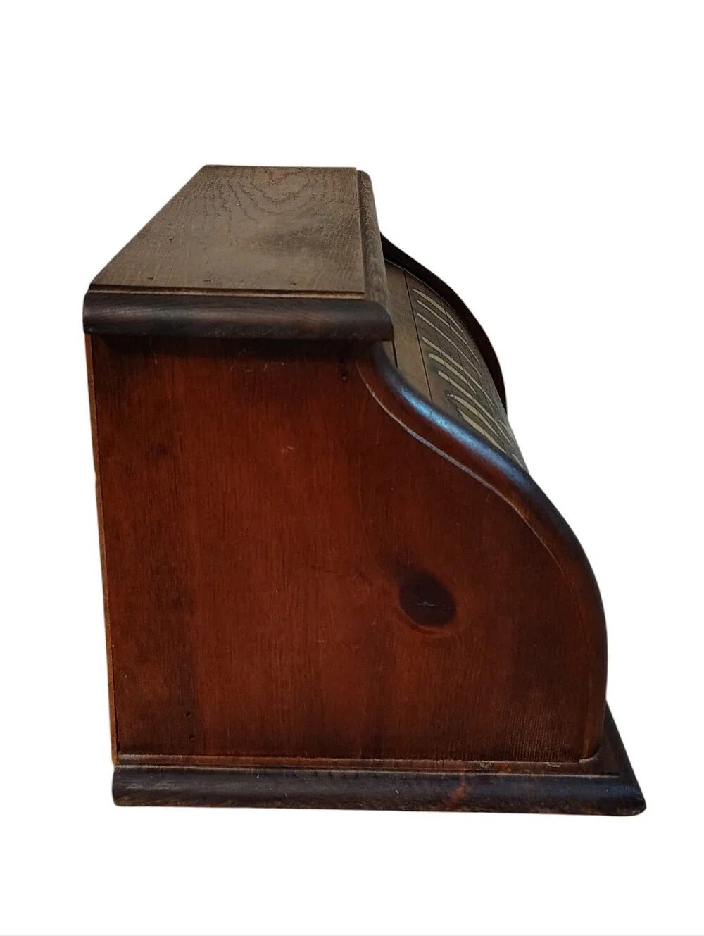 Vintage Grandmacore Retro 80's Wooden Roll-Top Bread Box